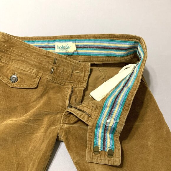 Hollister Y2K early-2000s Flare Corduroy Pants Women Size 3 Brown Low-rise - Picture 7 of 9